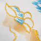 Blue Leaf Printed & Embroidered Reversible |16 x 16 inch| Spring Summer Cushion Cover