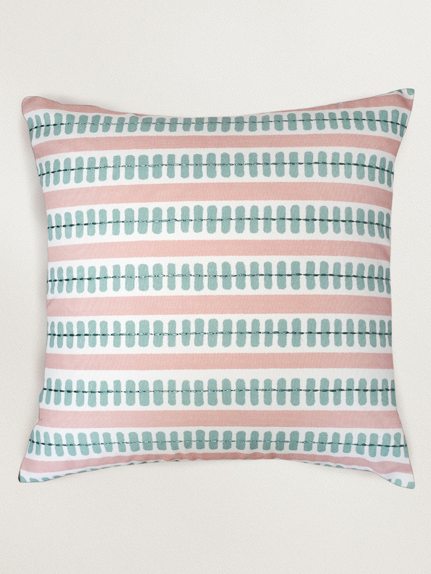 Green Reversible Printed | 16 x 16 inch| Spring Summer Cushion Cover