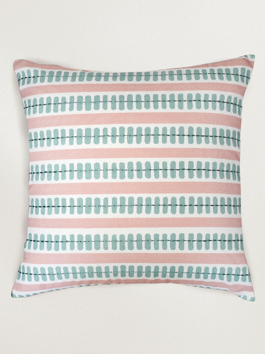 Green Reversible Printed | 16 x 16 inch| Spring Summer Cushion Cover