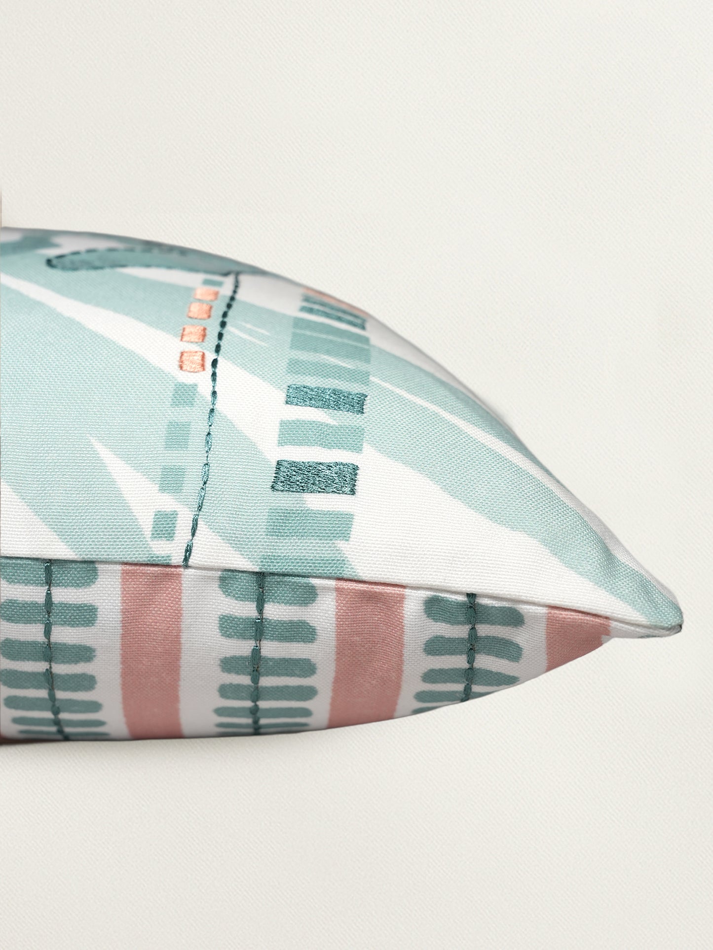 Green Reversible Printed | 16 x 16 inch| Spring Summer Cushion Cover