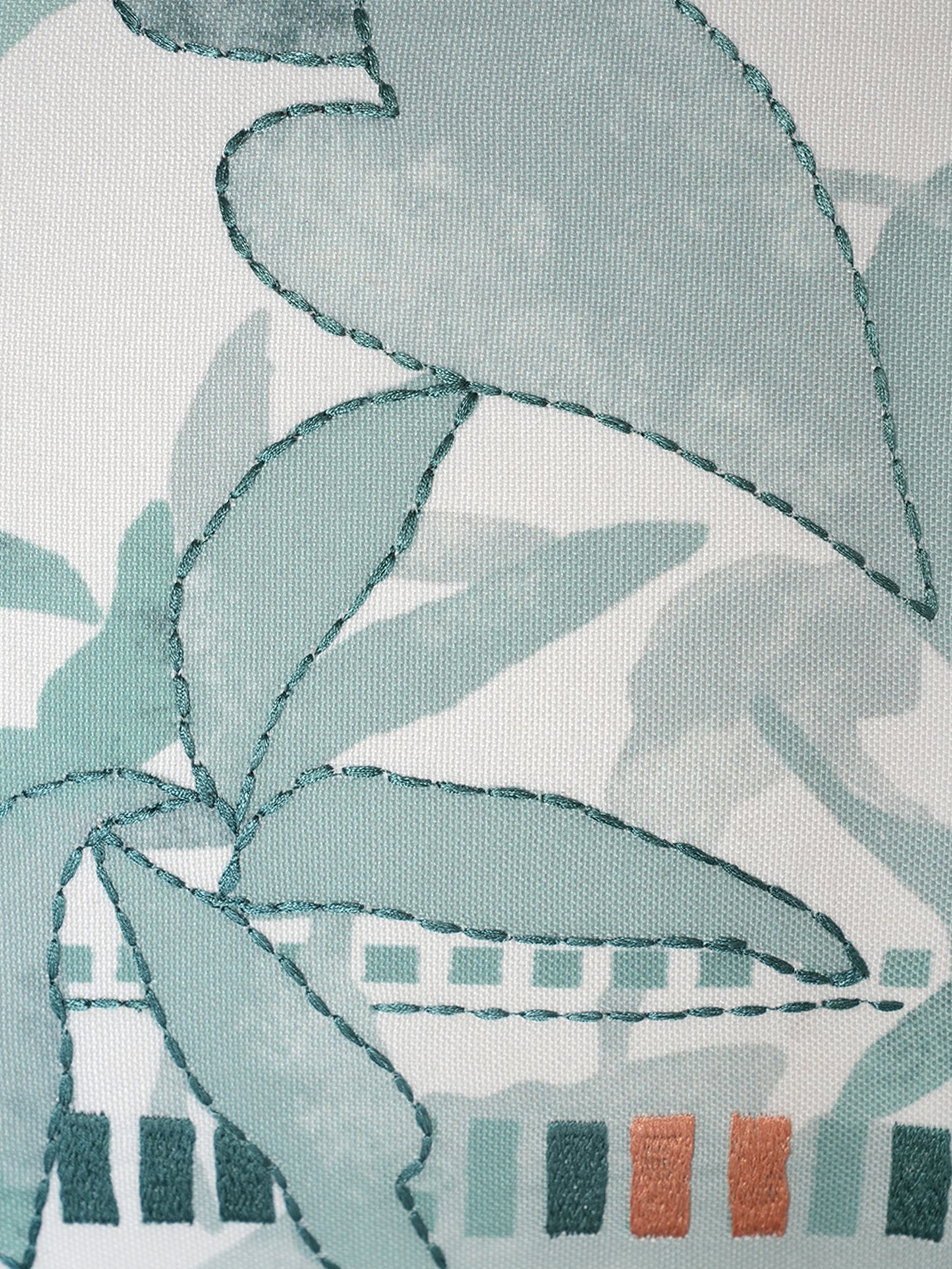 Green Reversible Printed | 16 x 16 inch| Spring Summer Cushion Cover
