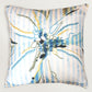 Blue & Beige Floral Printed Reversible | 16 x 16 inch| Spring Summer Cushion Cover
