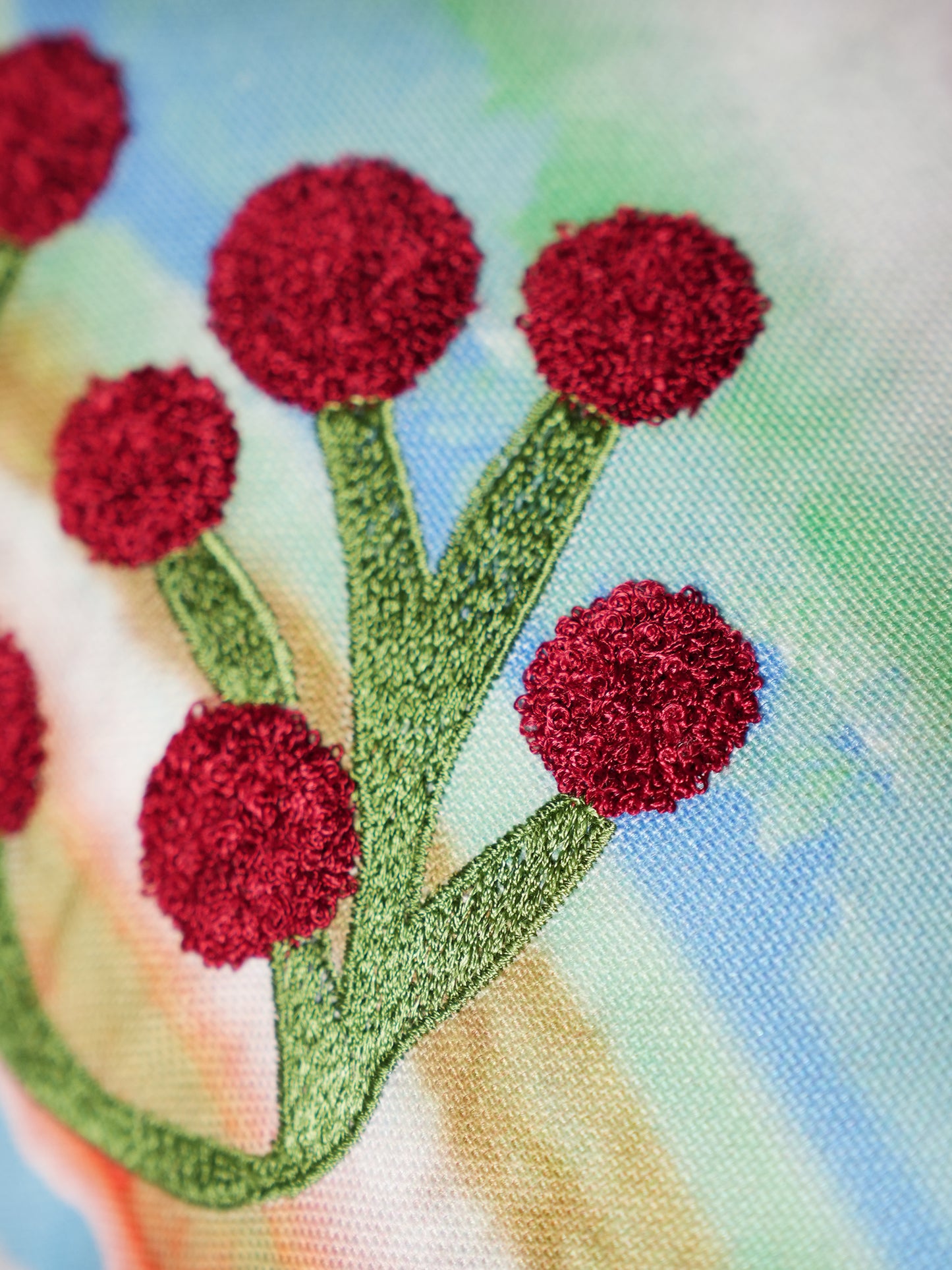 Floral Hand Embroidered Reversible | 16 x 16 inch | Spring Summer Cushion Cover