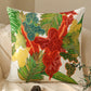 Leaf Embroidered Taka Reversible| 16 x 16 inch | Spring Summer Cushion Cover