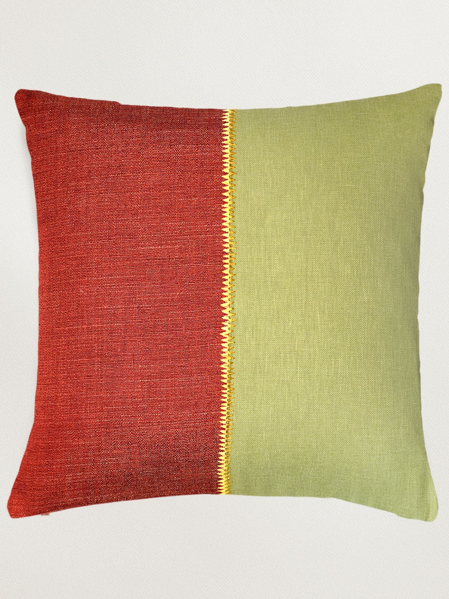 Leaf Embroidered Taka Reversible| 16 x 16 inch | Spring Summer Cushion Cover