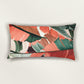 Leaf Printed Red & Green | 12 x 22 inch | Spring Summer Cushion Cover