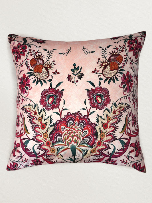 Floral Embroidered & Printed 18 x 18 inch | Velvet Cushion Cover