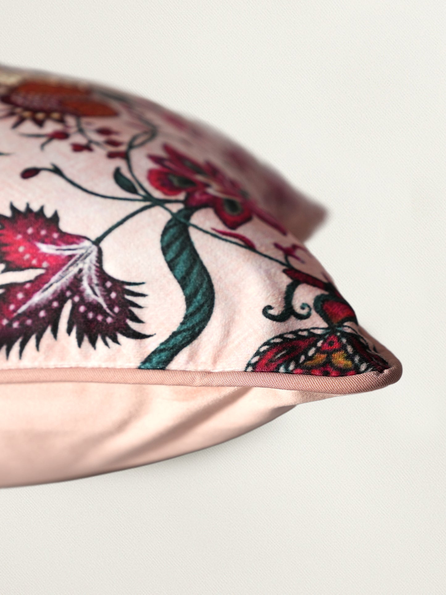 Floral Embroidered & Printed 18 x 18 inch | Velvet Cushion Cover