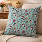 Floral Hand Embroidered & Printed | 16 x 16 inch Velvet Cushion Cover