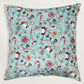 Floral Hand Embroidered & Printed | 16 x 16 inch Velvet Cushion Cover