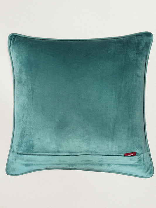 Floral Hand Embroidered & Printed | 16 x 16 inch Velvet Cushion Cover