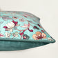 Floral Hand Embroidered & Printed | 16 x 16 inch Velvet Cushion Cover