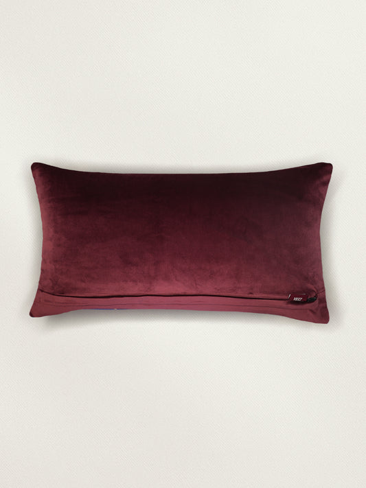 Paisley Embroidered & Printed | 12 x 22 inch Velvet Cushion Cover
