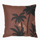 Brown Palm Tree Embroidered | 16 x 16 inch Polycotton Cushion Cover