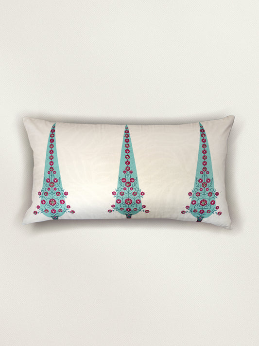 Floral Embroidered & Printed | 12 x 22 Velvet Cushion Cover