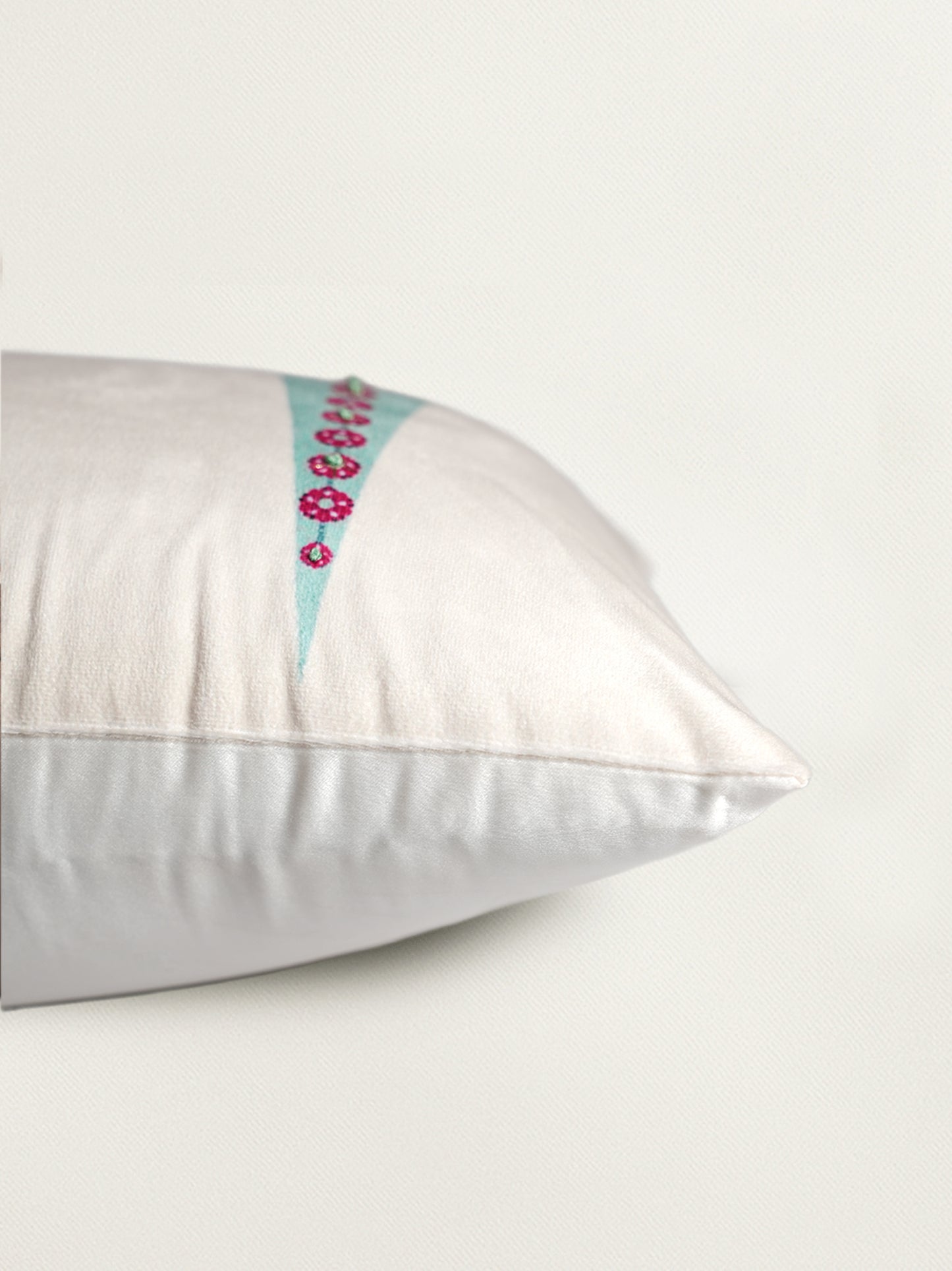 Floral Embroidered & Printed | 12 x 22 Velvet Cushion Cover
