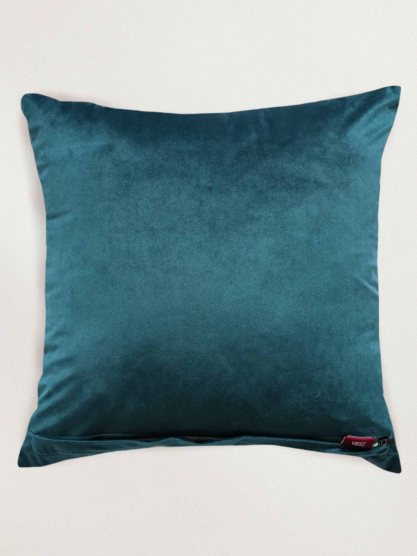 Hand Embroidered Velvet 18 x 18 inch | Peacock Green Cushion Cover