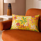 Abstract Floral Embroidered & Printed 12 x 22 inch | Linen Cushion Cover