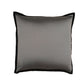 Flat Border Piping Polyester Cushion Cover | 16 Inch x 16 Inch | Grey & Black