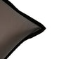 Flat Border Piping Polyester Cushion Cover | 16 Inch x 16 Inch | Grey & Black