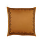 Embroidered Brown Motif | 18 Karat Golden Cushion Cover | Standard 16 Inch x 16 Inch | Durable Polyester Fabric