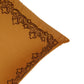 Embroidered Brown Motif | 18 Karat Golden Cushion Cover | Standard 16 Inch x 16 Inch | Durable Polyester Fabric