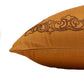 Embroidered Brown Motif | 18 Karat Golden Cushion Cover | Standard 16 Inch x 16 Inch | Durable Polyester Fabric