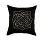 Embroidered Silver Motif | Pitch Black Cushion Cover | Standard 16 Inch x 16 Inch | Durable Polyester Fabric