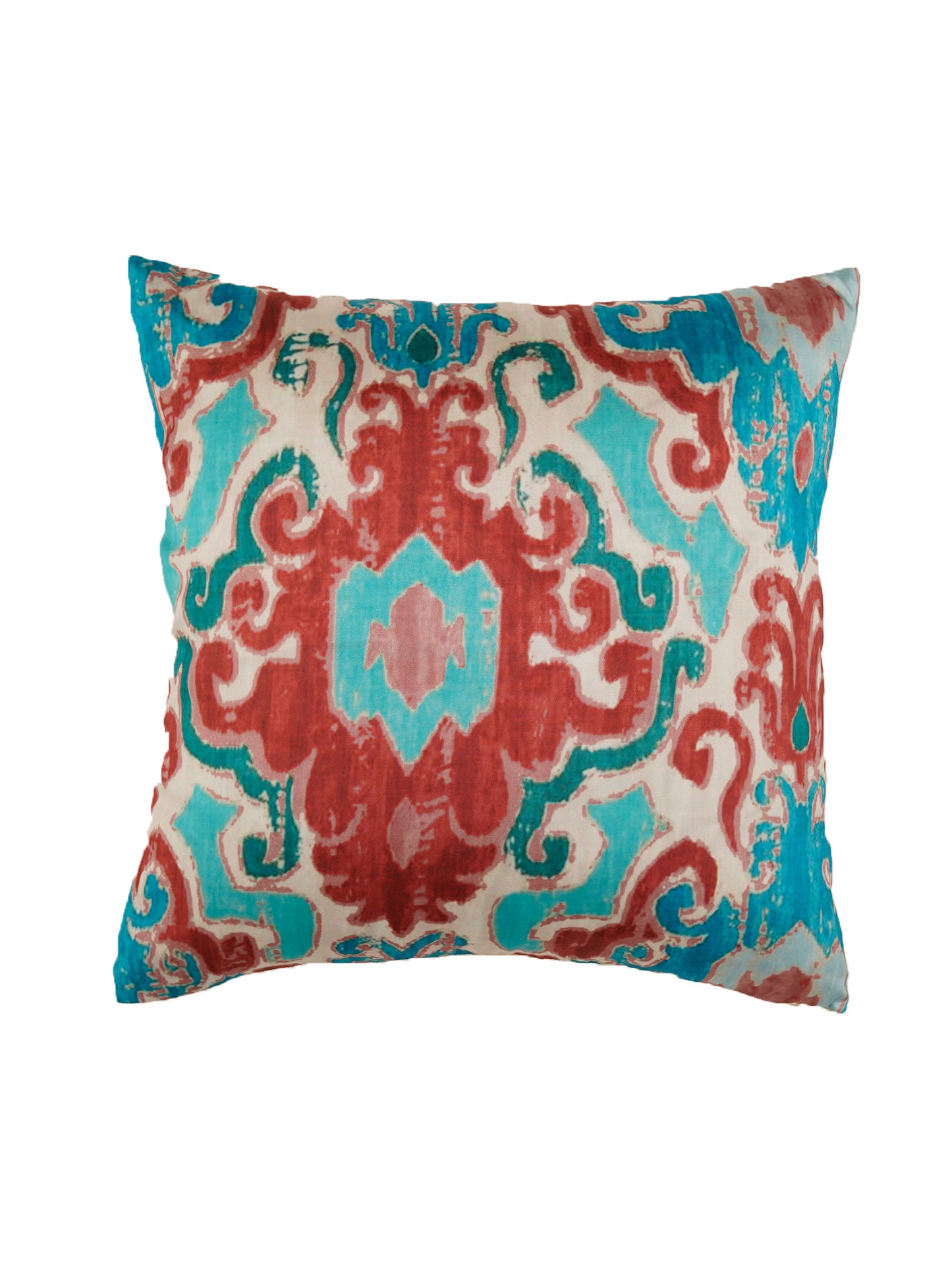 Cushion Covers Set Of 3 Polycanvas Printed Watercolor Ikat 2 Multi- 16" X 16"
