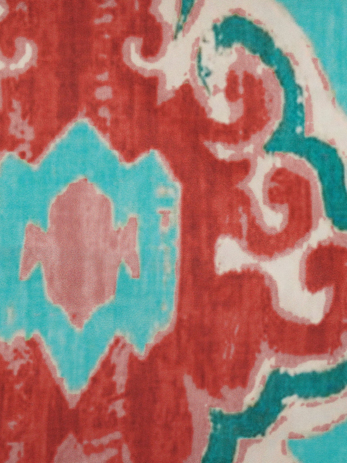 Cushion Covers Set Of 3 Polycanvas Printed Watercolor Ikat 2 Multi- 16" X 16"