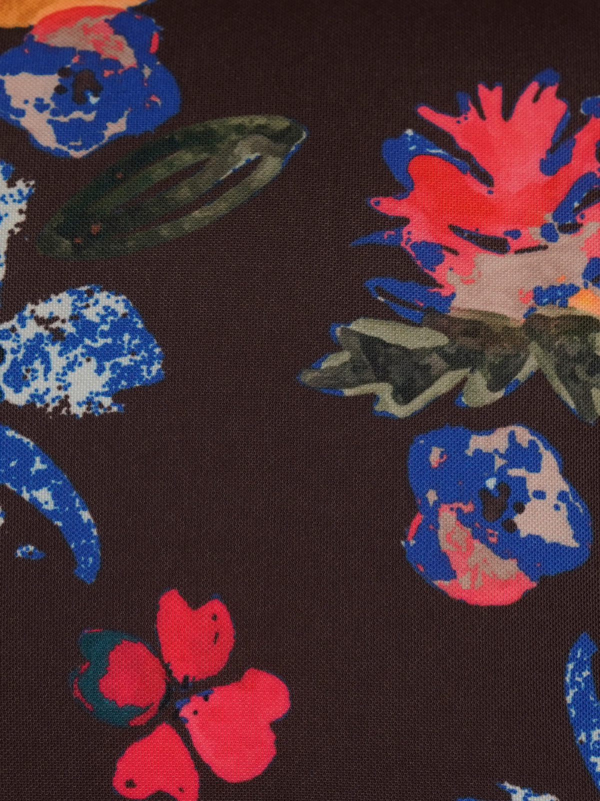 Cushion Cover Polycanvas Watercolor Florals Brown  - 16" X 16"