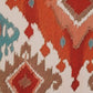 Cushion Covers Set Of 3 Polycanvas Printed Abstract Ikat Pattern Multicolor- 16" X 16"