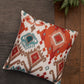 Cushion Covers Set Of 3 Polycanvas Printed Abstract Ikat Pattern Multicolor- 16" X 16"