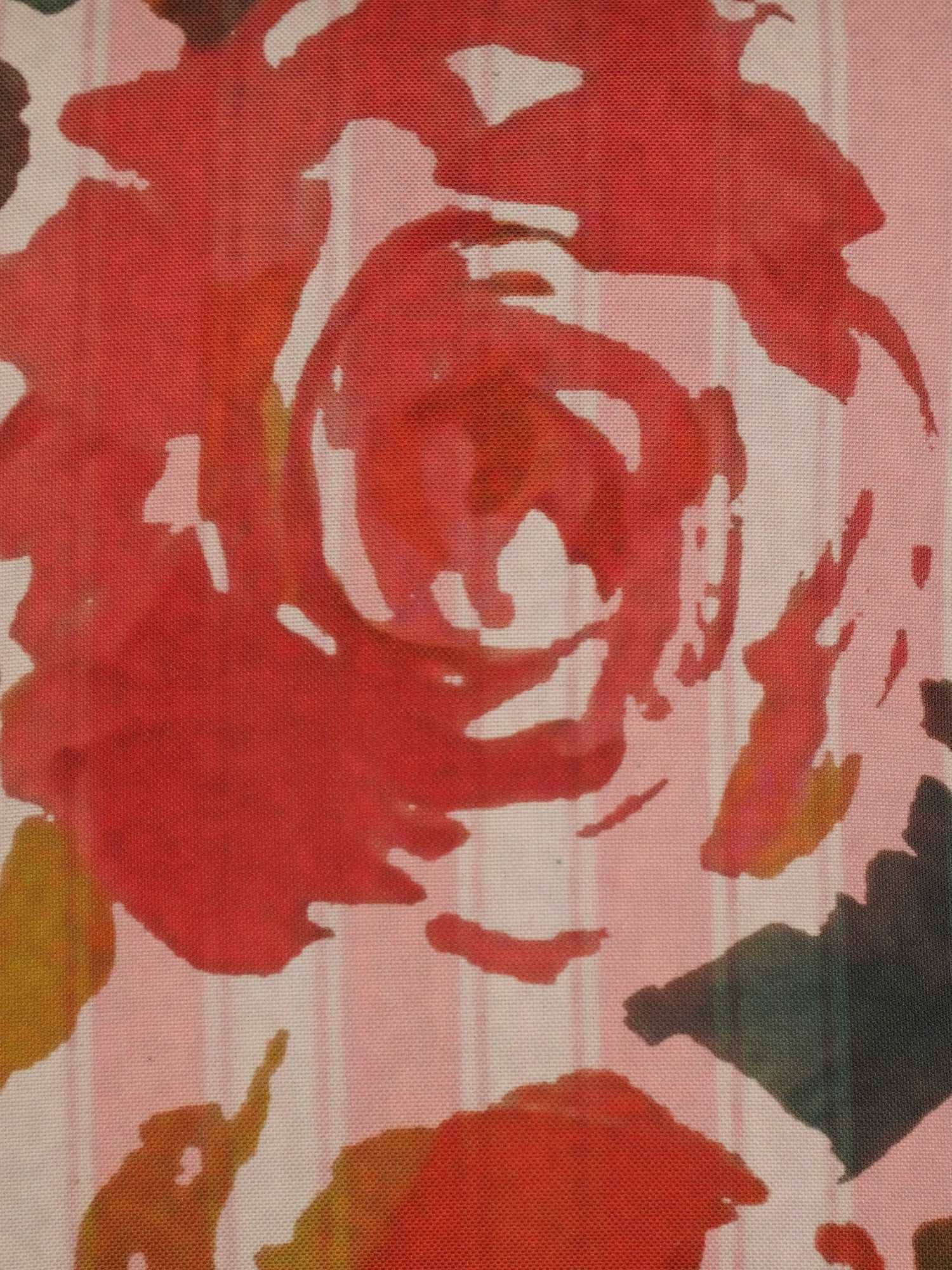 Cushion Cover Polycanvas Striped Floral Rose Multi - 16" X 16"