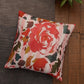 Cushion Cover Poly-Canvas Striped Floral Rose Multi | 16" X 16" Inch