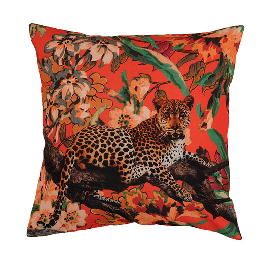 Cushion Cover Poly-Canvas Solid Colors Printed Leopard | 16" X 16" Inch