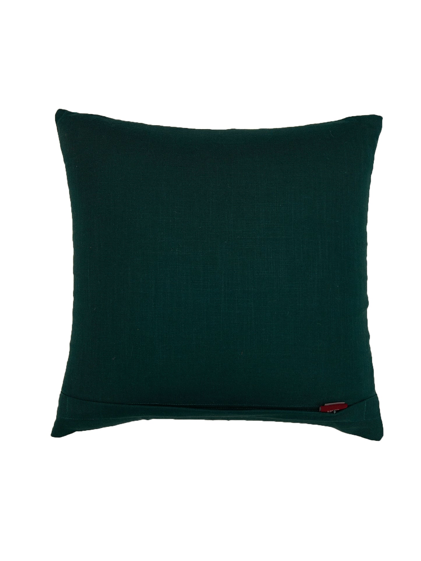 Peacock Poly-Canvas Cushion Cover 16x16 Inch | Hand-Printed Blue Jewel Tones | Premium Home Decor