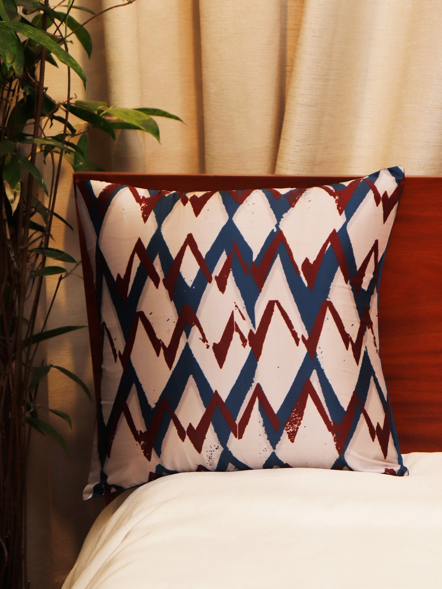 Cushion Covers Set Of 3 Polycanvas Printed Abstract Design Multi- 16" X 16"