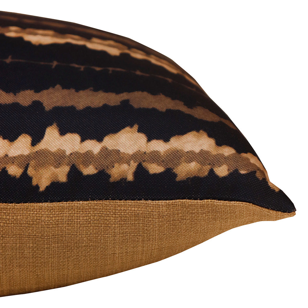 Cushion Cover Printed Poly Canvas Floral Contemporary Stripes Navy Blue  - 16"x16"
