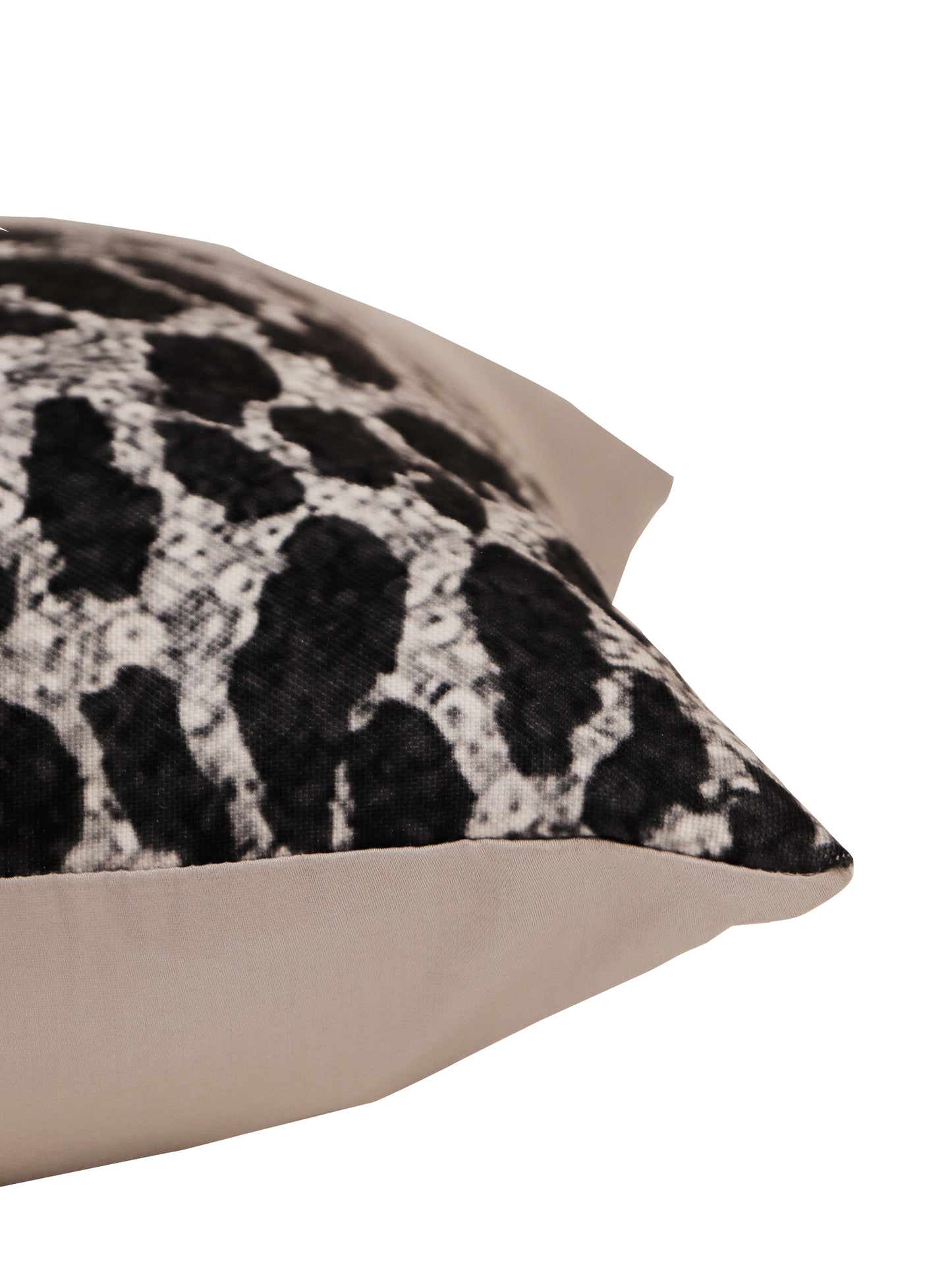 Grey Animal Print Quilted Poly-Canvas Cushion Cover 12x20 | Lumbar Pillow Cover for Sofas & Beds