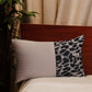 Grey Animal Print Quilted Poly-Canvas Cushion Cover 12x20 | Lumbar Pillow Cover for Sofas & Beds