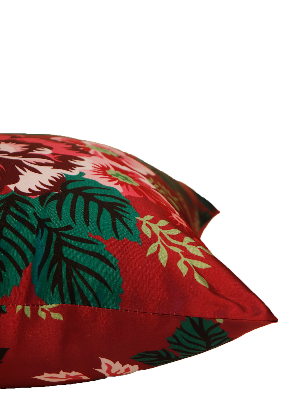 Printed Cushion Cover Polyster Maroon Green - 16"x16"