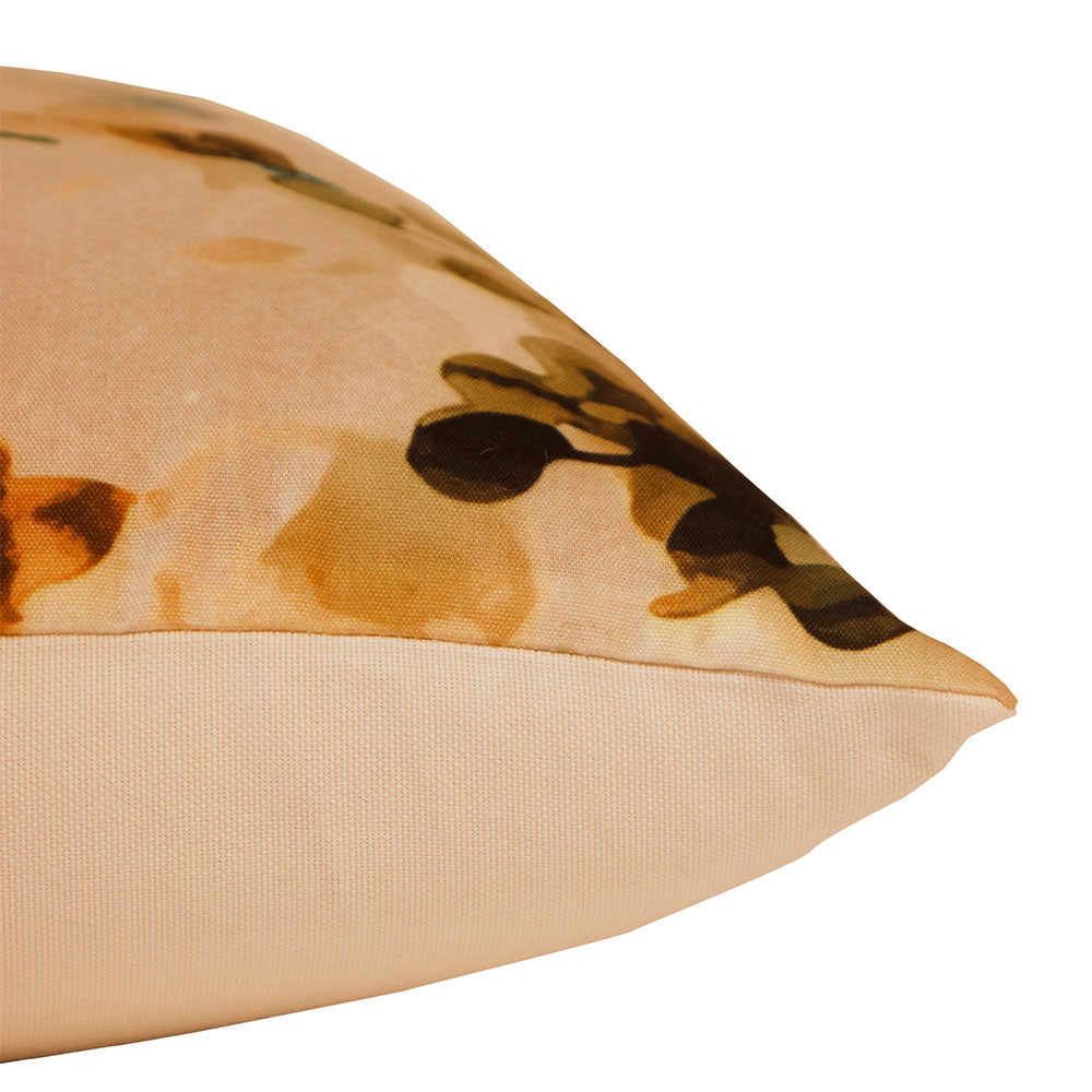Cushion Cover Printed Poly Canvas Watercolor Florals Beige - 16"x16"