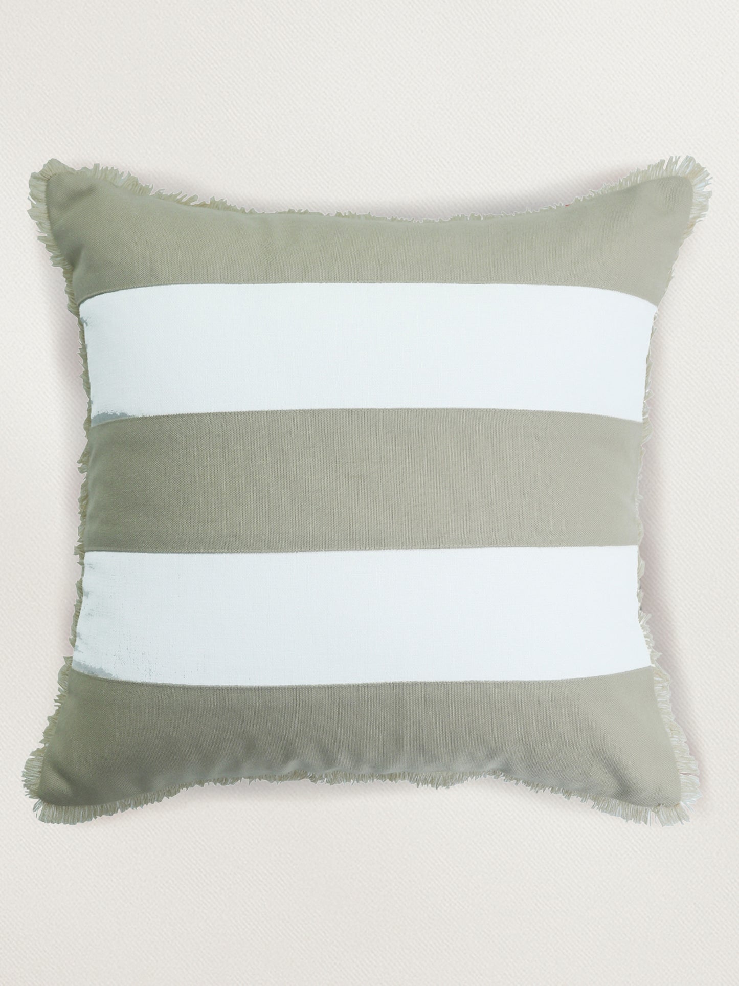Technique Cushion Cover Patchwork Beige White - 16" X 16"