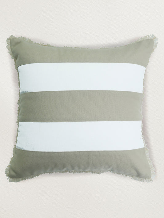 Technique Cushion Cover Patchwork Beige White - 16" X 16"