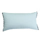 Quilted Cotton Lumbar Cushion Cover – 12" x 22" – White with Fringed Trim