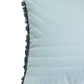 Quilted Cotton Lumbar Cushion Cover – 12" x 22" – White with Fringed Trim