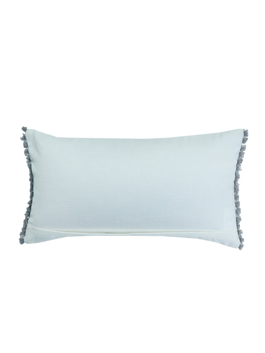 Textured Quilted Cotton Cushion Cover | 12 Inch x 22 Inch | White
