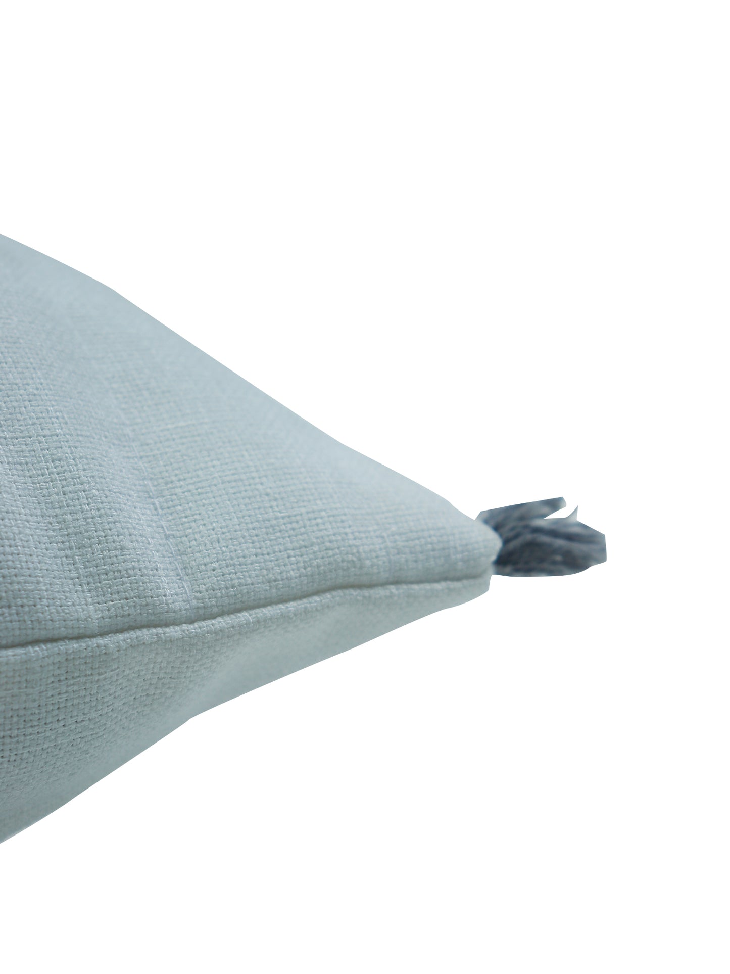 Quilted Cotton Lumbar Cushion Cover – 12" x 22" – White with Fringed Trim
