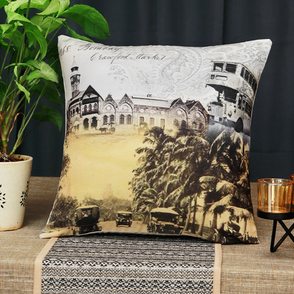 Cushion Cover Poly Canvas Digital print Multi | 16"X16" Inch